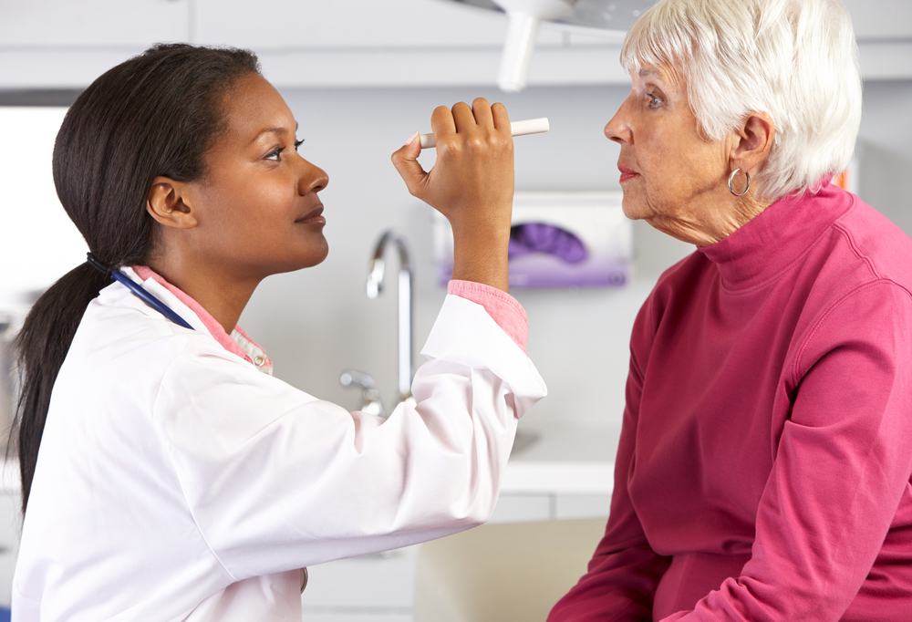 woman after catarct surgery