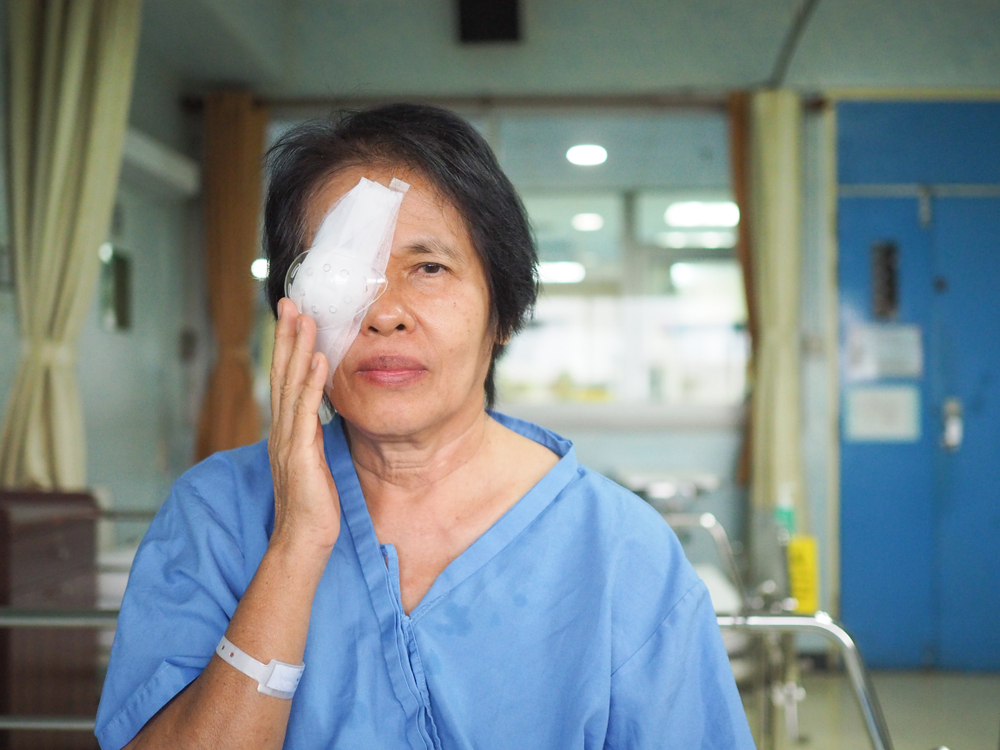woman after catarct surgery